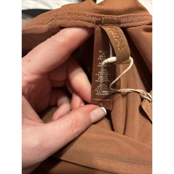 skims New one strap all in one Solid Caramel Copper Brown Jumpsuit Small - Picture 3 of 5